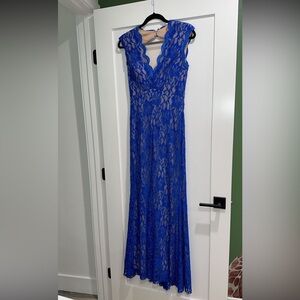 Royal Blue Lace Evening Gown
